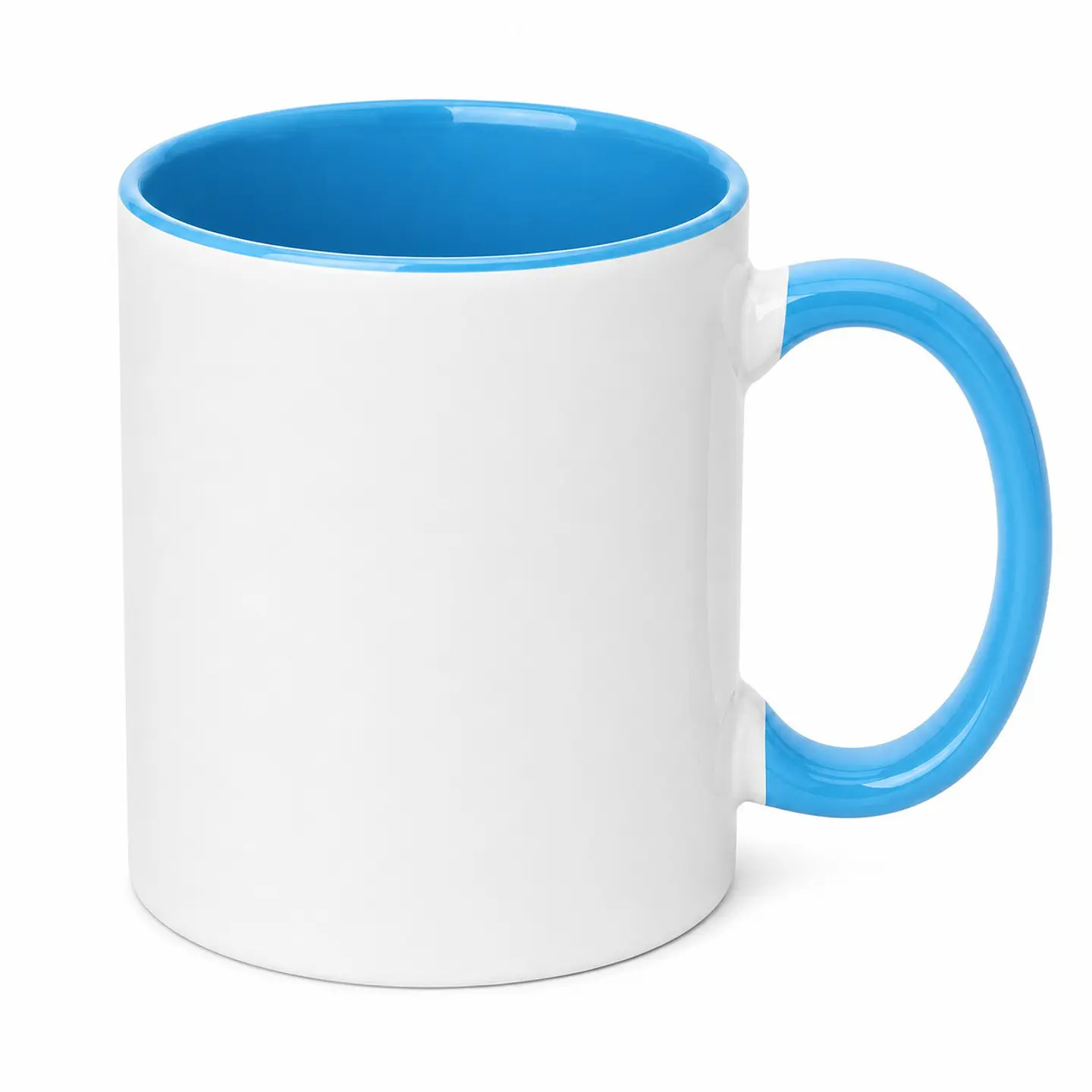 Taza de Cerámica Borde e Interior Azul Claro 11oz 1