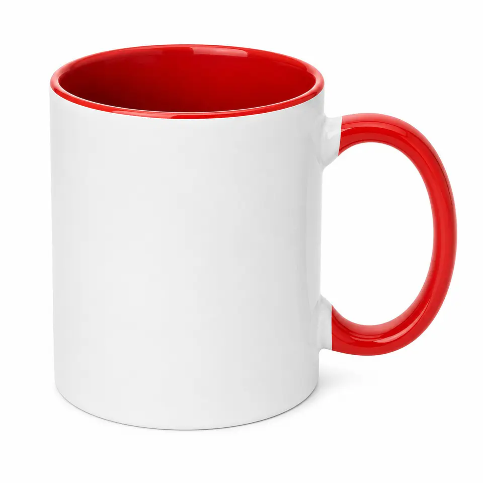 Taza de Cerámica Borde e Interior Roja 11oz 1