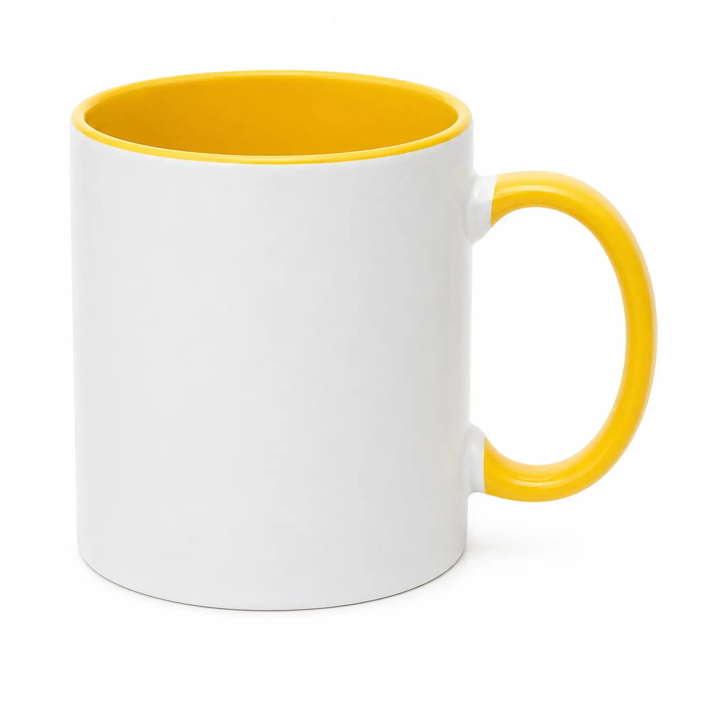 Taza de Cerámica Borde e Interior Amarilla 11oz 1