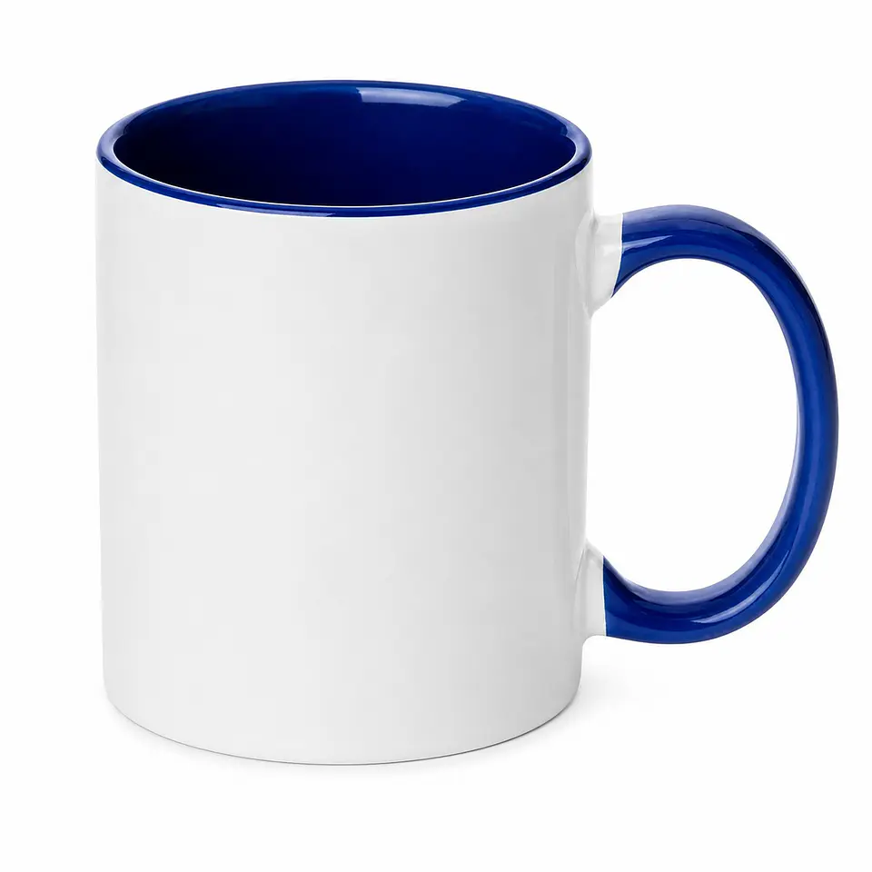 Taza de Cerámica Borde e Interior Azul 11oz 1