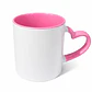 Taza de Cerámica Asa de Corazón Borde Rosa 11 oz – Pack 12 Unidades - Miniatura 1