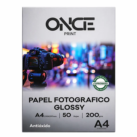 Papel Fotográfico Glossy A4 de 50H 200g