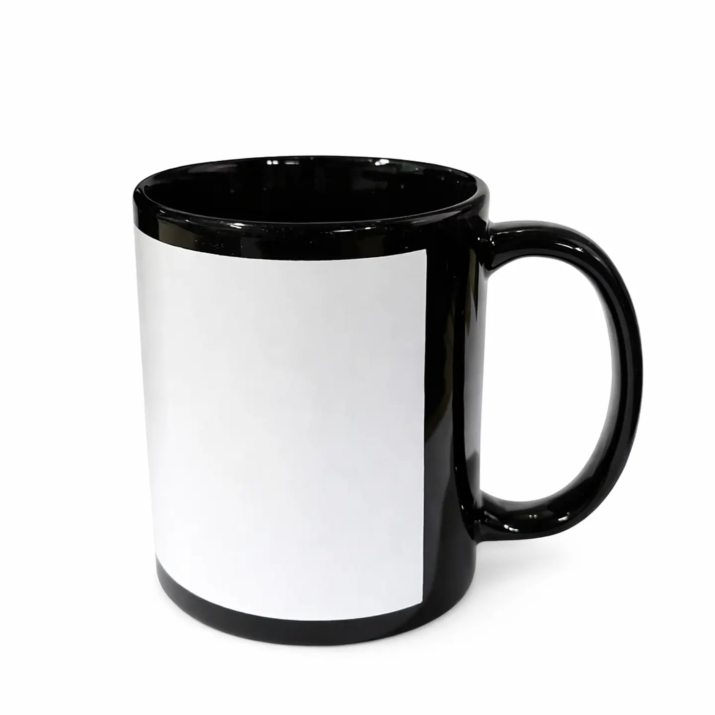 Pack de 12 Tazas de Cerámica con Borde y Asa Negra para Sublimacion 1