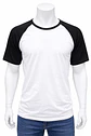 Polera Color Blanco Manga Negra para Sublimación L, M y XL - Miniatura 1