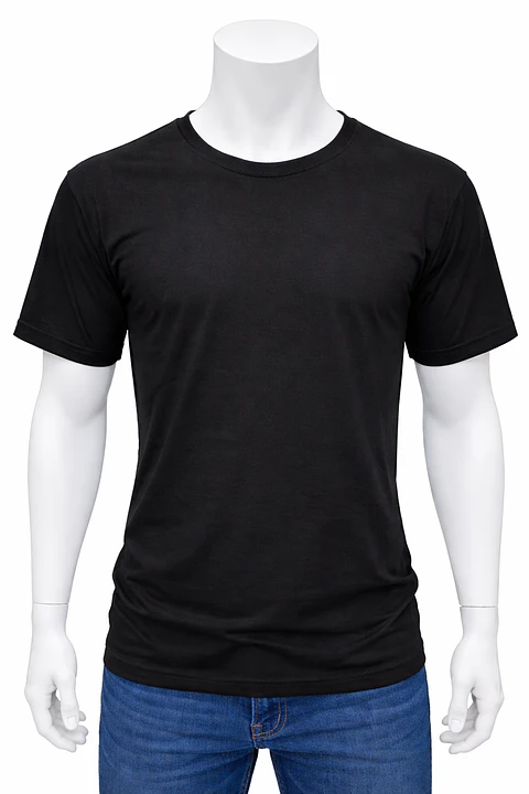 Polera Color Negro Para Sublimación L y XXL