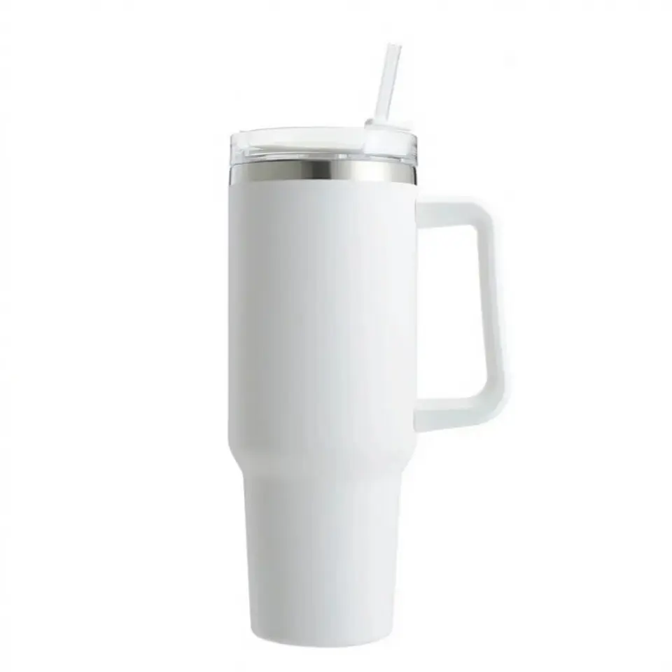 Termo Termico Mug Tumbler Buffer 900ML Acero Inox Frio Calor - Blanco 1