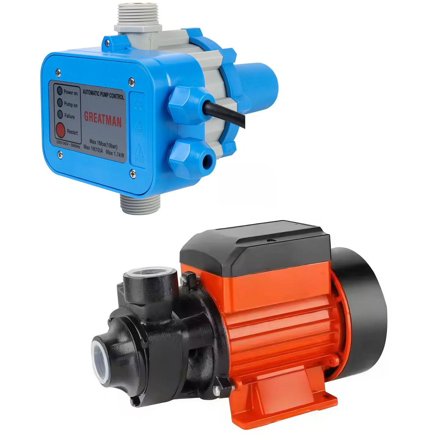 Kit Bomba De Agua 0,5 Hp Kqb60 + Controlador Presión/todokcl 1
