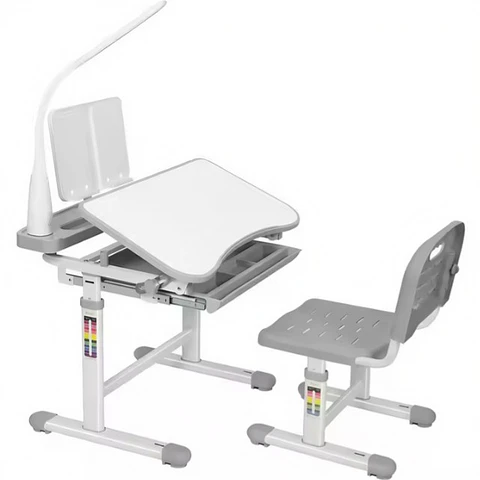 Escritorio de estudios Reclinable Ajustable Niños Gris