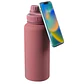 Botella de Agua de Acero Inoxidable de 650 ml Rosada con Soporte Magnético para Teléfono - Miniatura 1
