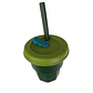 Vaso de Silicona Para Bebe Verde Olivo Tapa Verde 400ML - Miniatura 1
