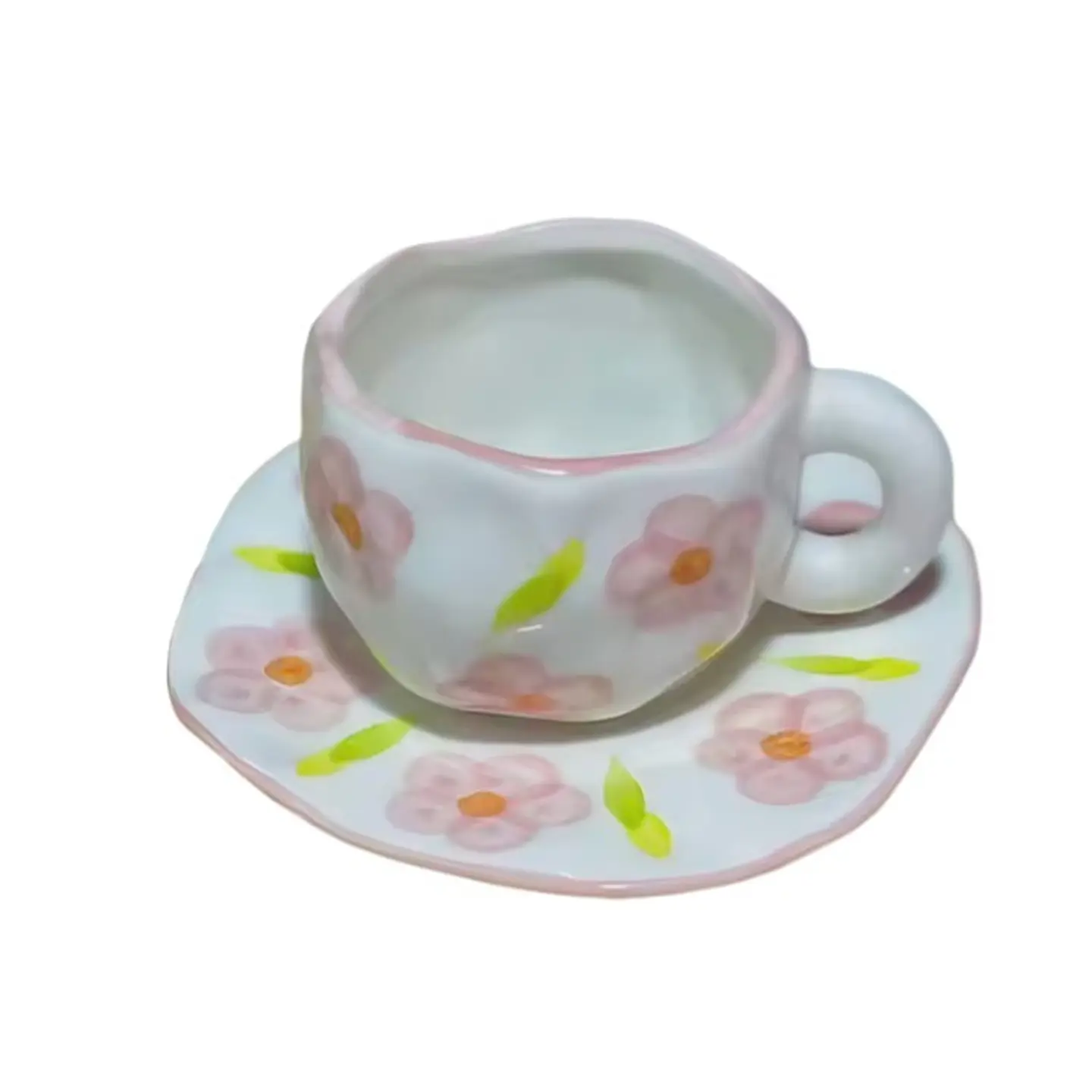 Taza de Cerámica Ligera de Lujo con Flores T-00023-5 1
