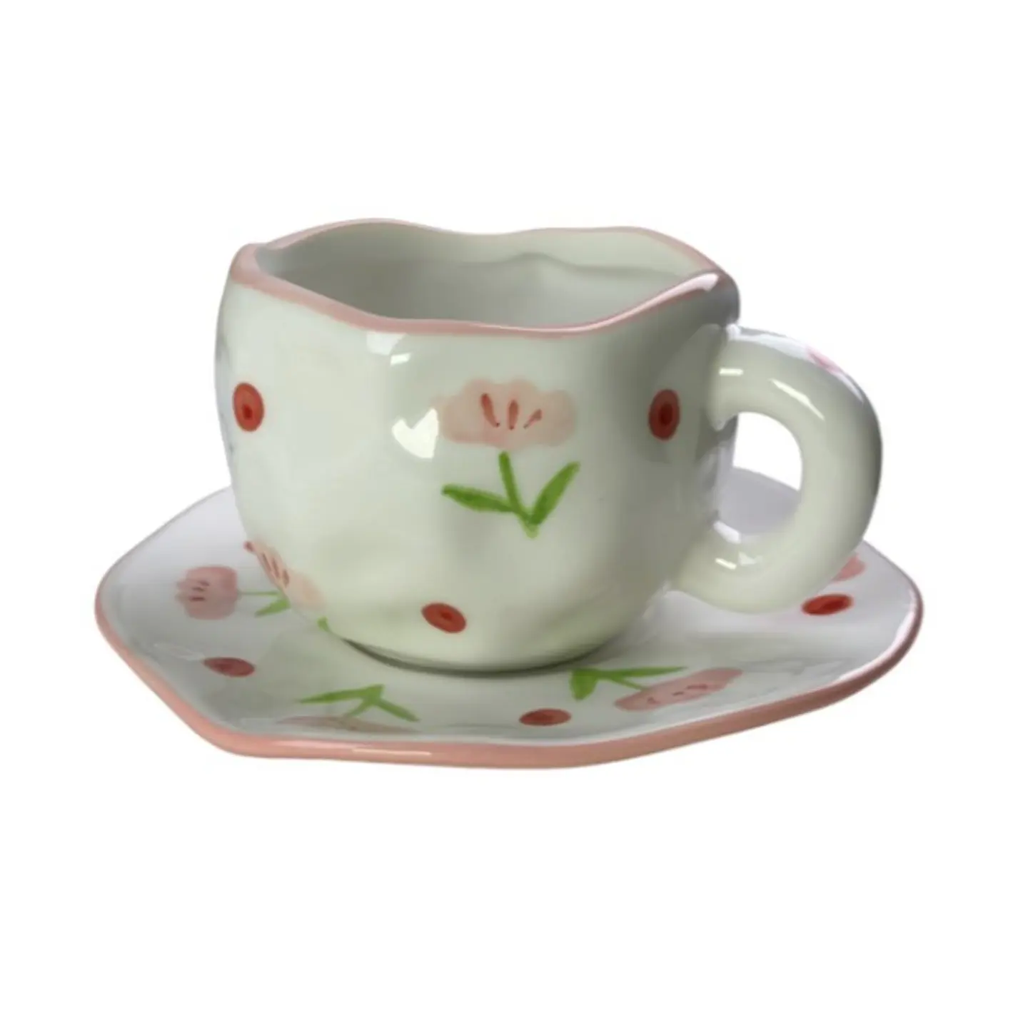 Taza de Cerámica Ligera de Lujo Con Flores 1