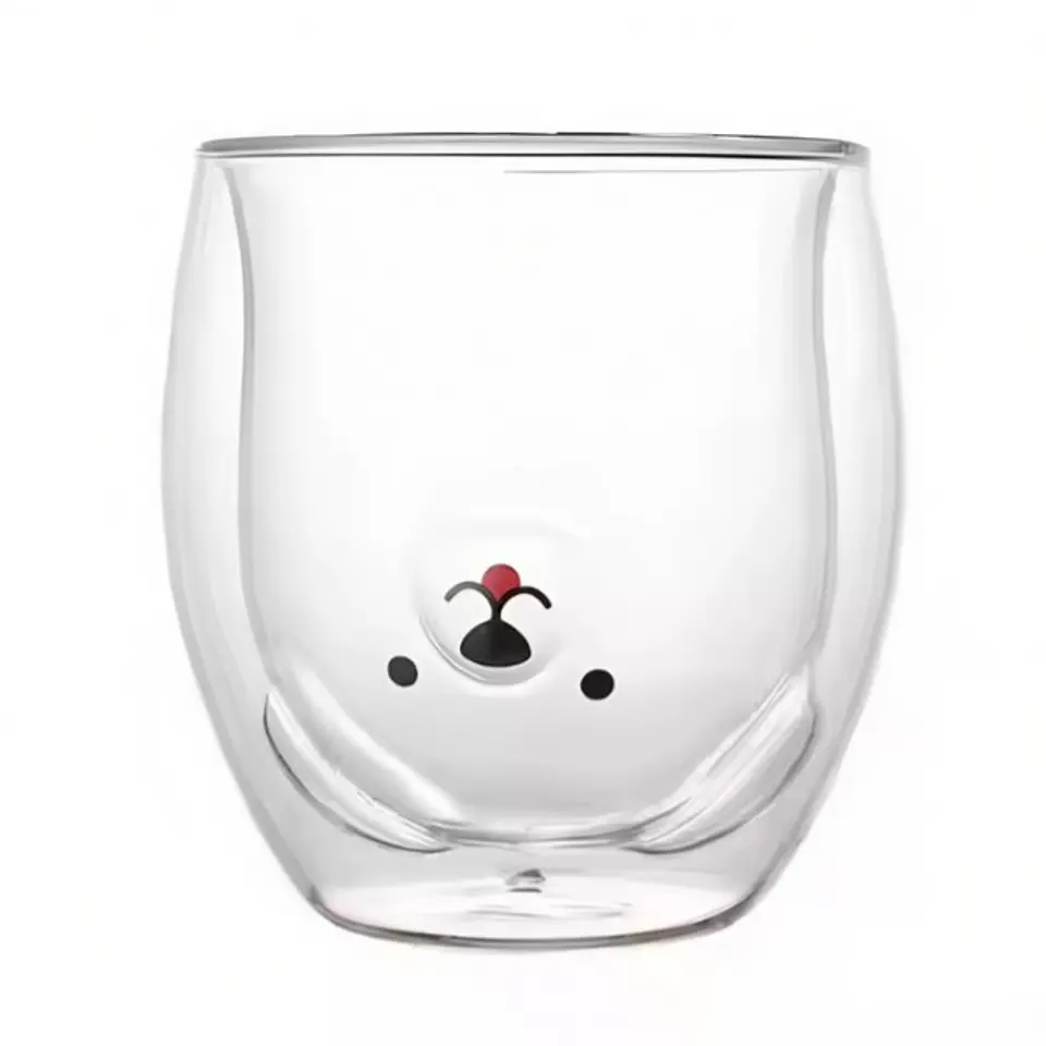 Taza De Cristal Doble Pared Con Estampado 300ml T-00053 1