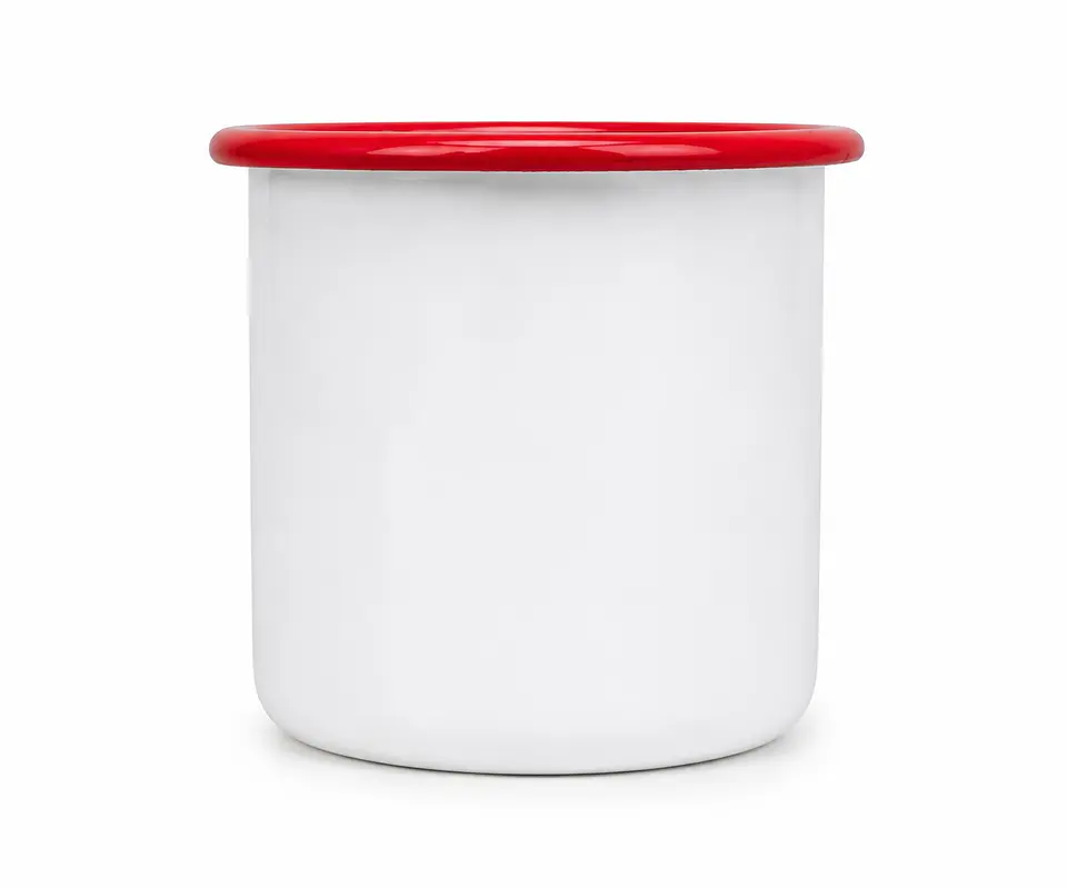 Tazones Enlozado Sublimable Borde Rojo 12oz 1