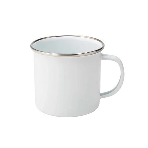 Tazónes Enlozado Sublimable Borde Plata 12oz