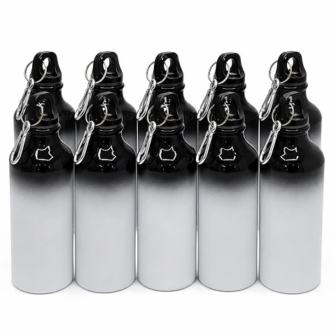 Pack de 10 Botellas Degradada Tapa Mosqueton de 600Ml Negra