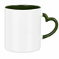 Taza de Cerámica Asa de Corazón Borde Verde Oscuro 11oz–Pack 12 Unidades - Miniatura 1