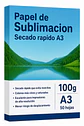 Papel de Sublimacion A3 100g 50H Secado Rápido Reverso Blanco con Marca de Agua - Miniatura 1