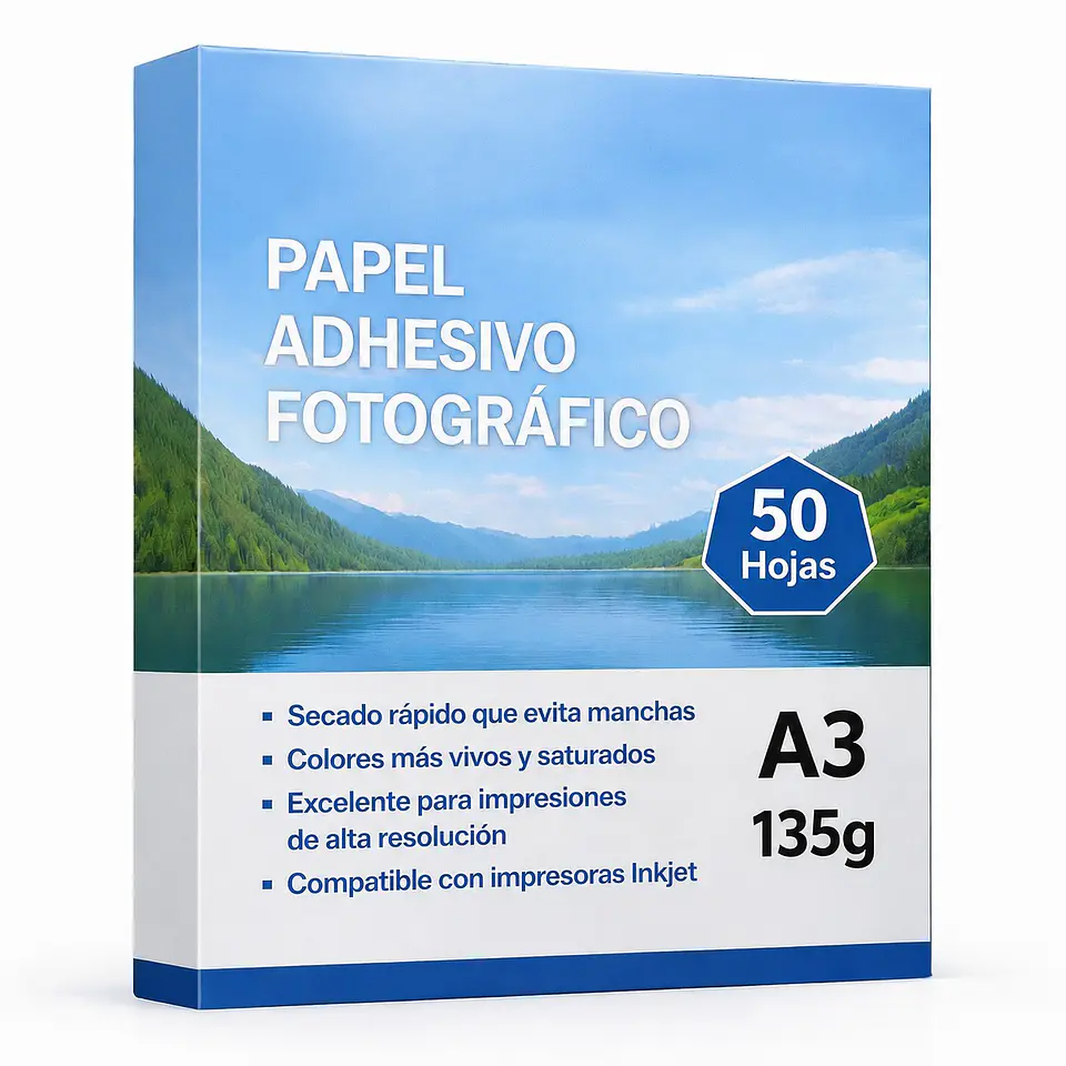 Papel Adhesivo Fotográfico Glossy A3 de 50H 135g 1