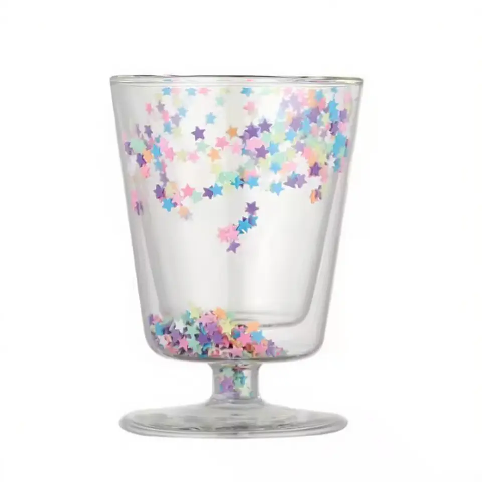 Copa de Vidrio Doble Pared con Estrellas 200 ml 1