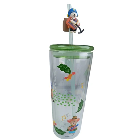 Vasos de Cristal con Tapa Ajustada