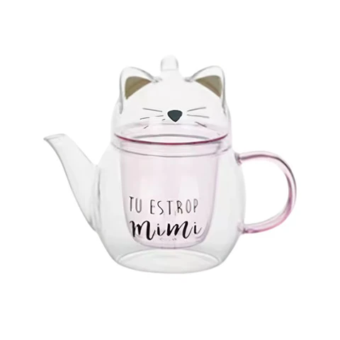 Tetera de Vidrio de Borosilicato Tipo Gato