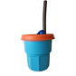 Vaso de Silicona Para Bebe Azul Claro Tapa Anaranjado 400ml T-00043-15 - Miniatura 1