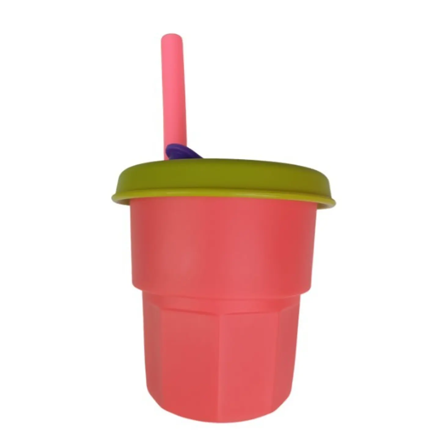 Vaso de Silicona Para Bebe Roja Tapa Verde 400ML T-00043-11 1