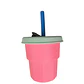 Vaso de Silicona Para Bebe Fucsia Fluorescente 400ML T-00043 - Miniatura 1