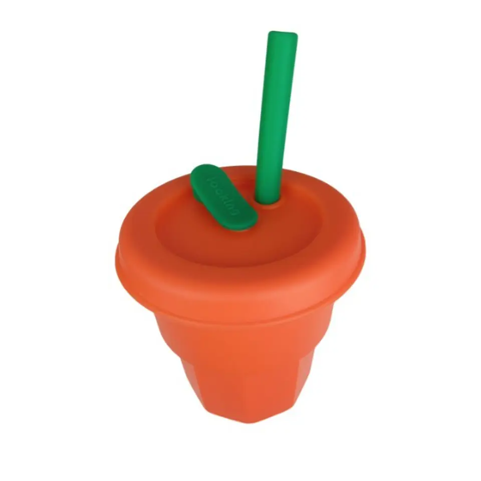 Vaso de Silicona Para Bebe Anaranjado 400ML 1