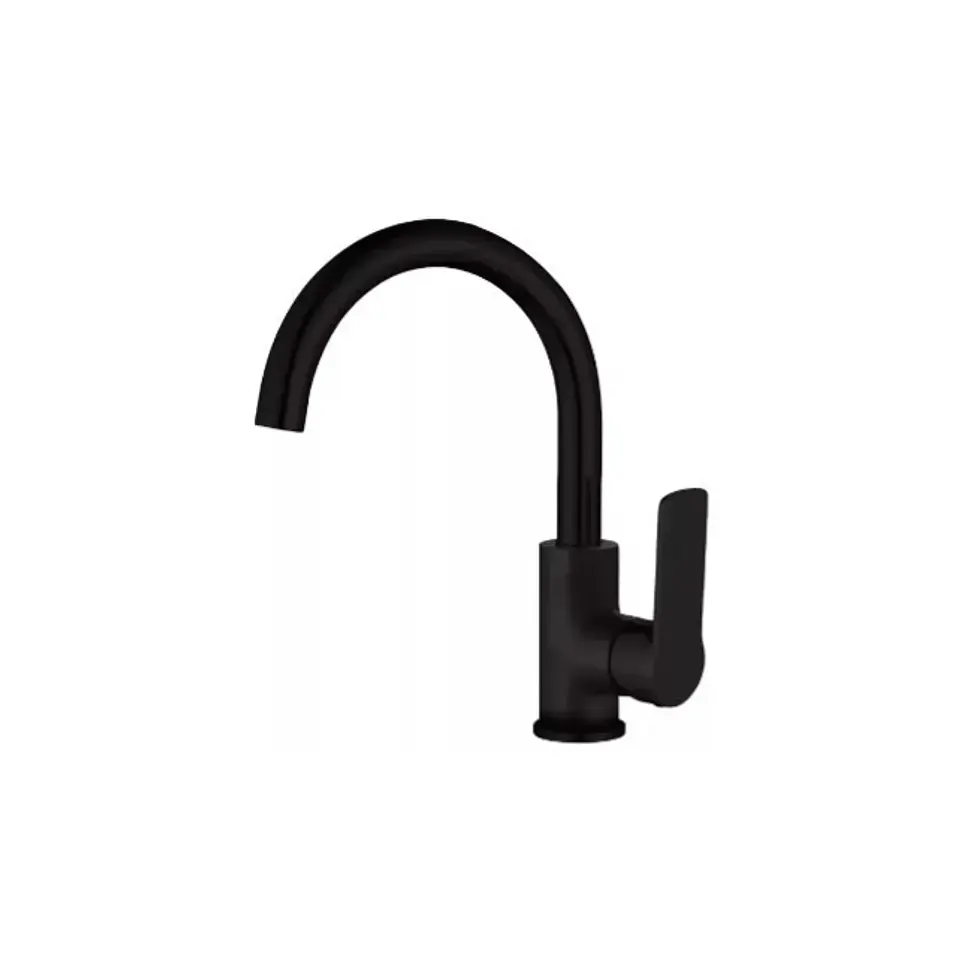 Llave Grifería Monomando Lavamanos Giratoria Negro Mate A11716 1