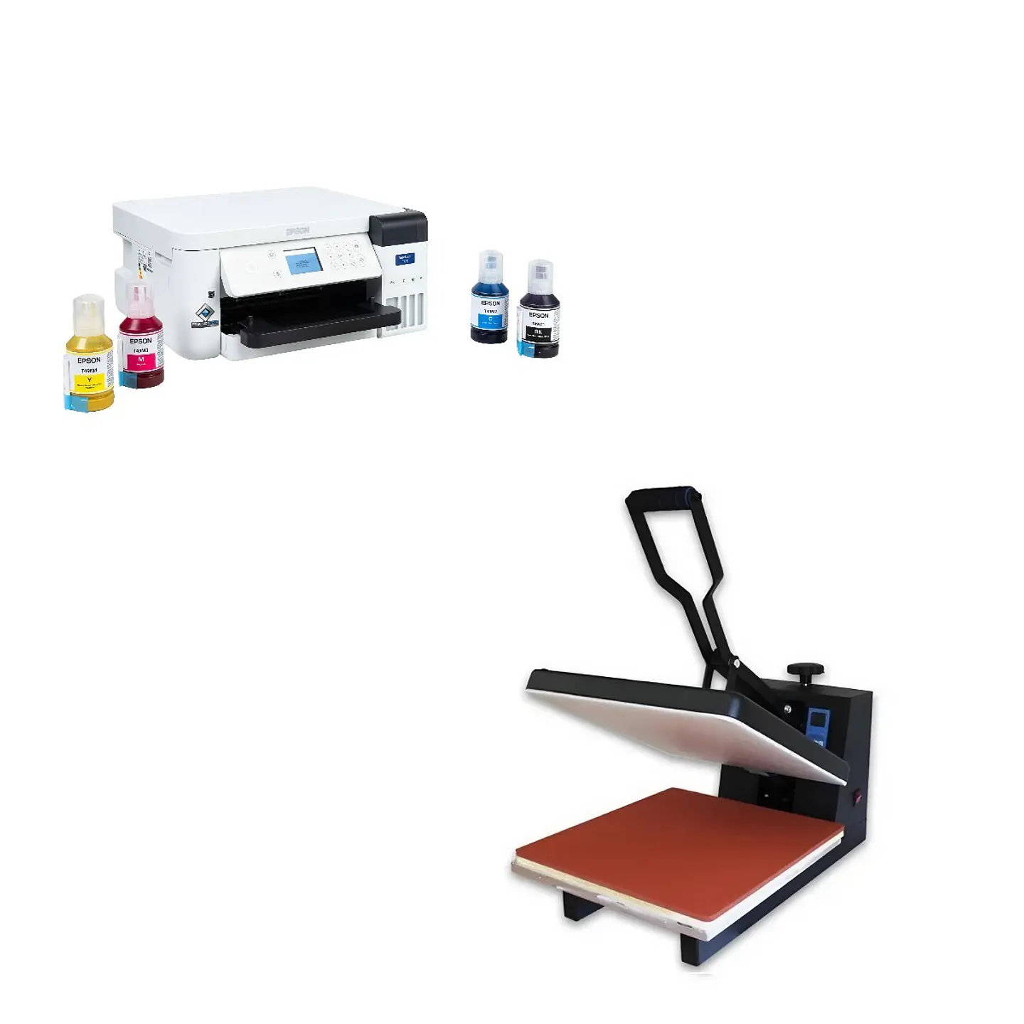 Kit de Maquina Estampadora, Sublimadora, Tranfer 38x38 + Impresora Epson F170 1