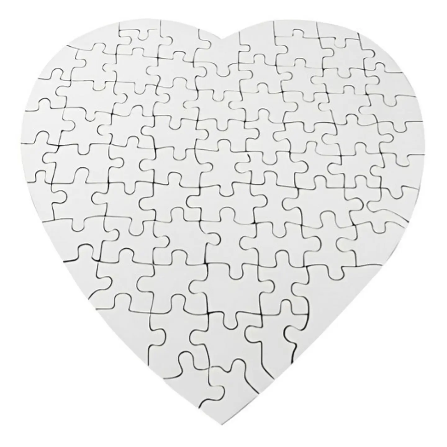 Pack de 5 Rompecabezas Blanco Sublimable Con Forma De Corazón 75Pz 1