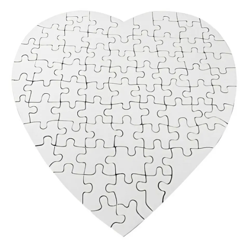Pack de 5 Rompecabezas Blanco Sublimable Con Forma De Corazón 75Pz 1