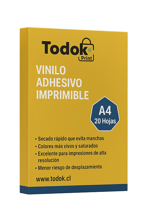 Papel Vinilo Adhesivo Impermeable Dorado Metalizado A4 20 Hojas