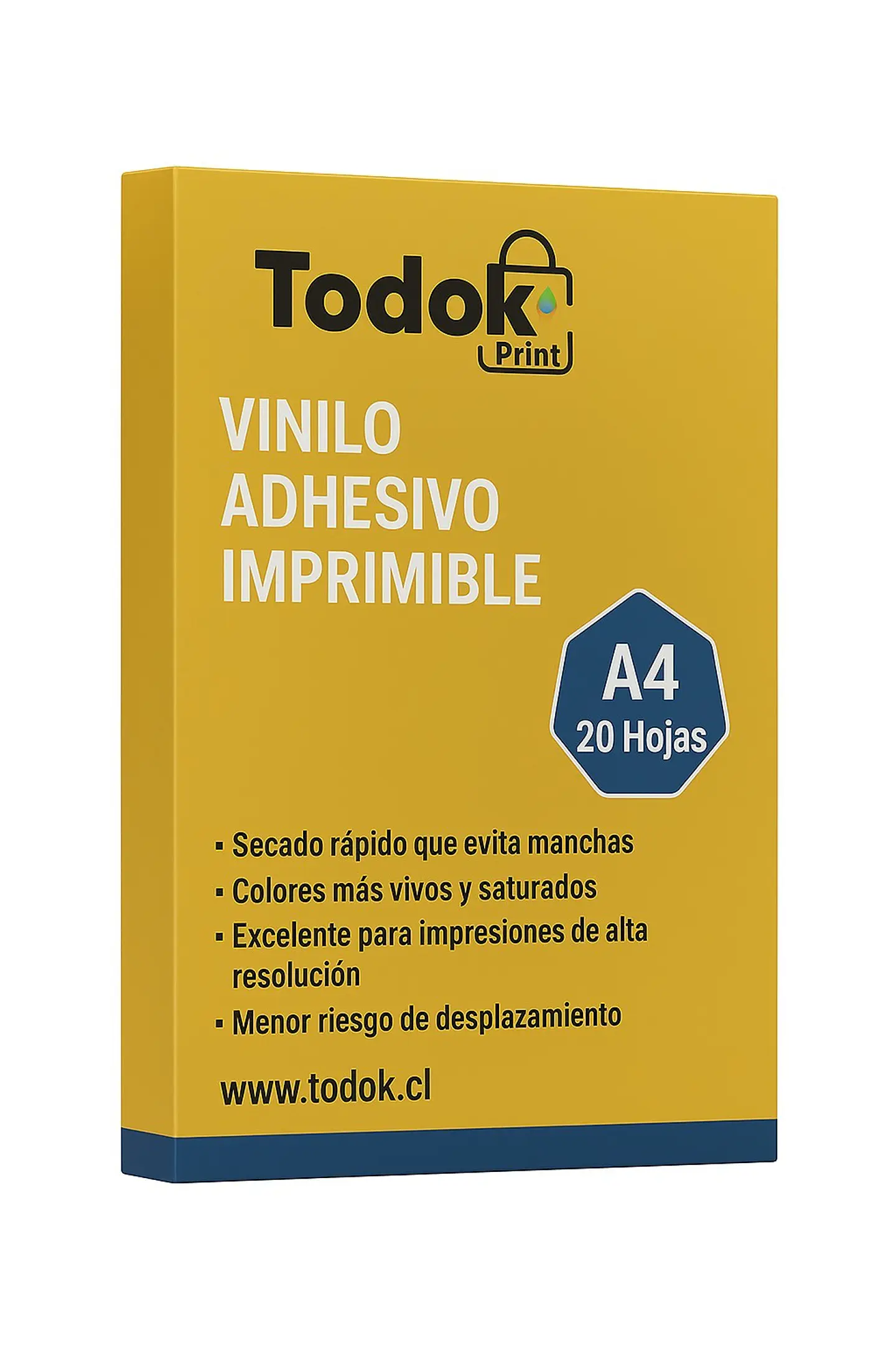 Papel Vinilo Adhesivo Impermeable Dorado Metalizado A4 20 Hojas 1