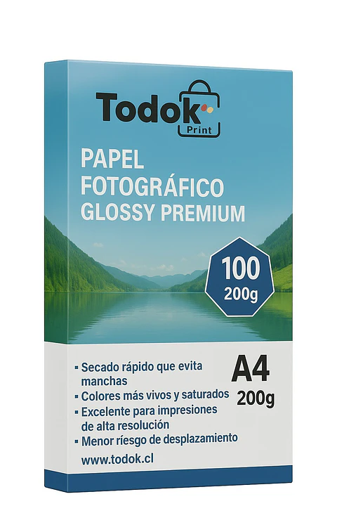 Papel Fotográfico Premiun Glossy A4 100 Hojas 200g