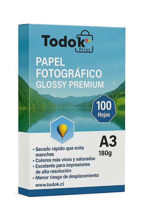 Papel Fotográfico Premium Glossy A3 100 Hojas 180g