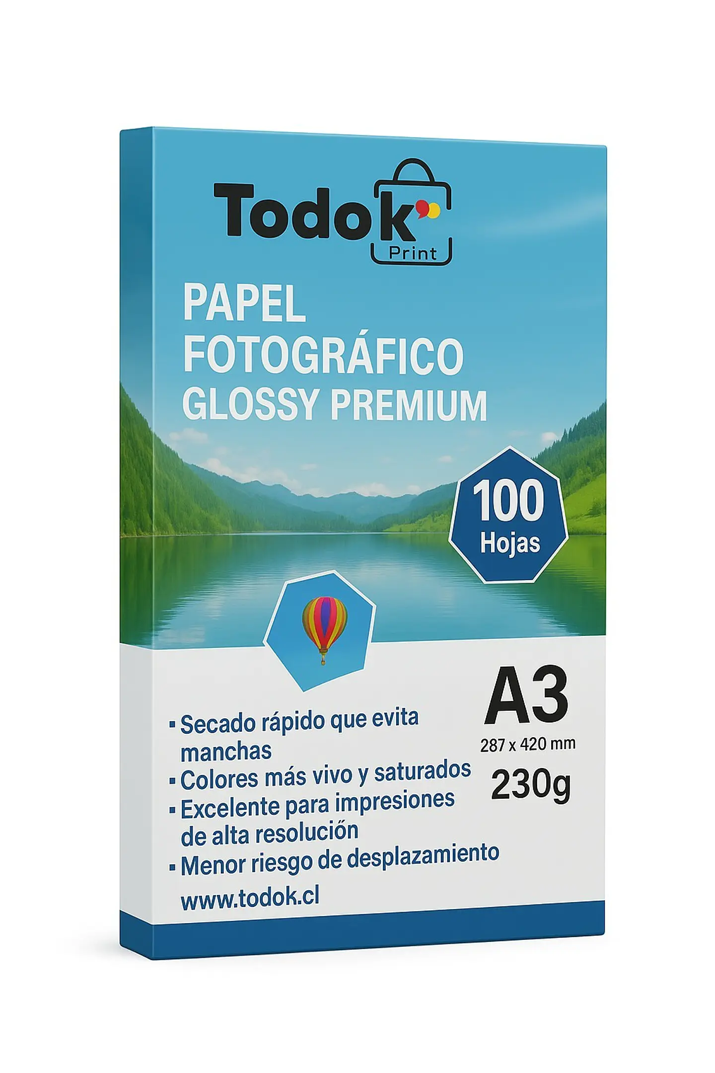 Papel Fotográfico Premiun Glossy A3 100 Hojas 230g Todok 1