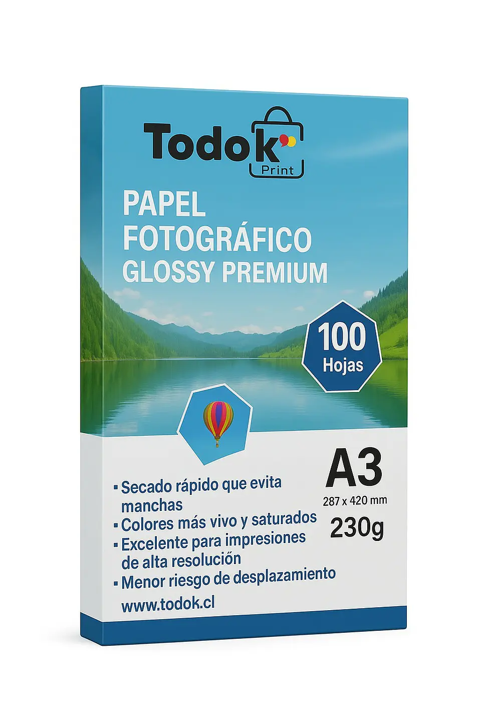 Papel Fotográfico Premiun Glossy A3 100 Hojas 230g Todok 1
