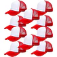 Pack de 10 Gorros Jokey para Sublimación Rojo/Blanco - Miniatura 1