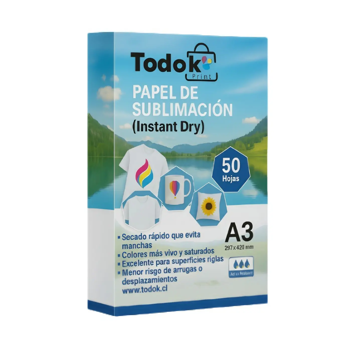 Papel de Sublimación A3 100gsm 50 Hojas Secado Rapido 1