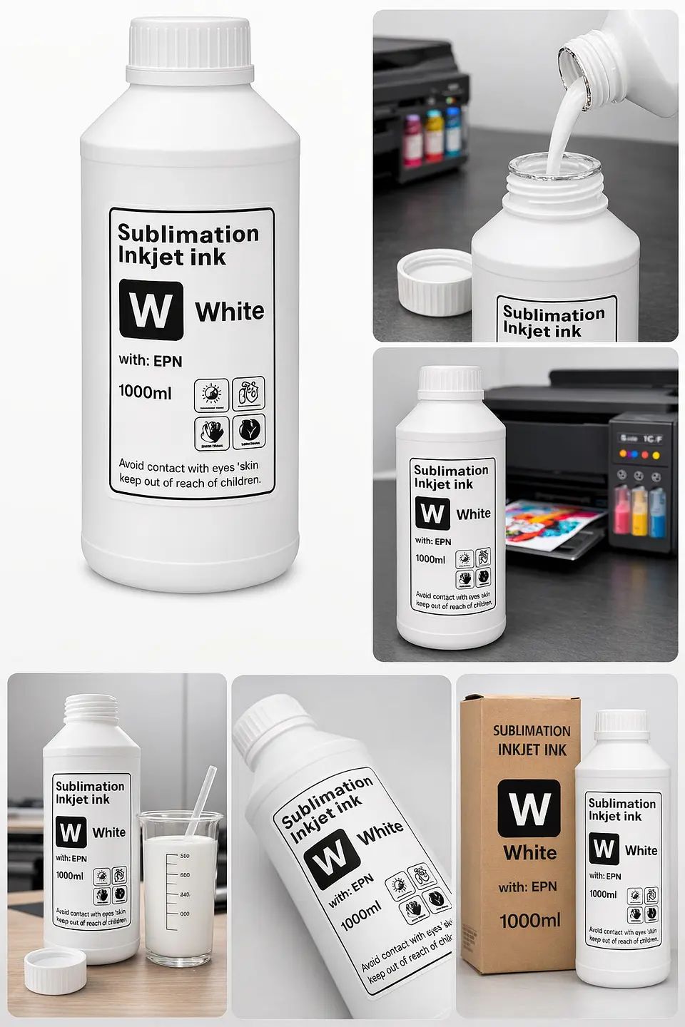 Tinta De Dtf Ink Textil De 1 Litro Premiun Color Blanco / Todok 2