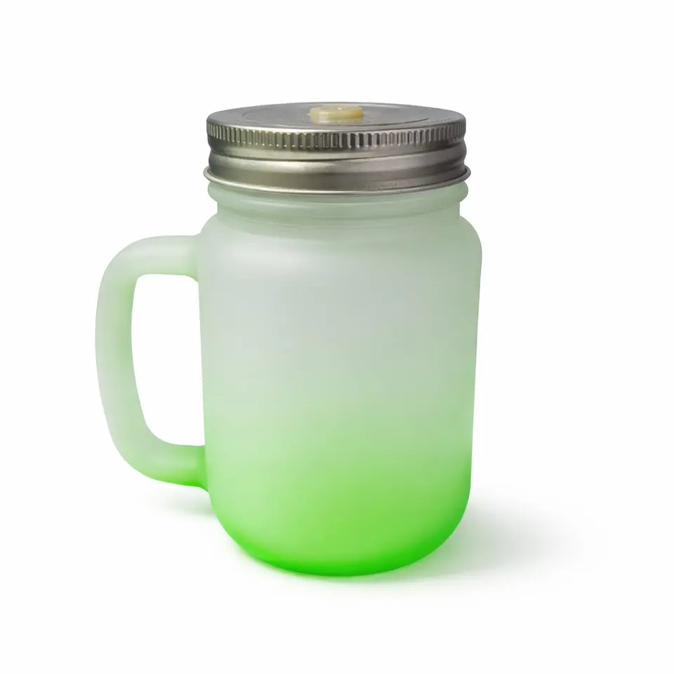 Kit de 4 Vasos Esmerilados Degradados con Tapa y Bombilla Sublimables 3
