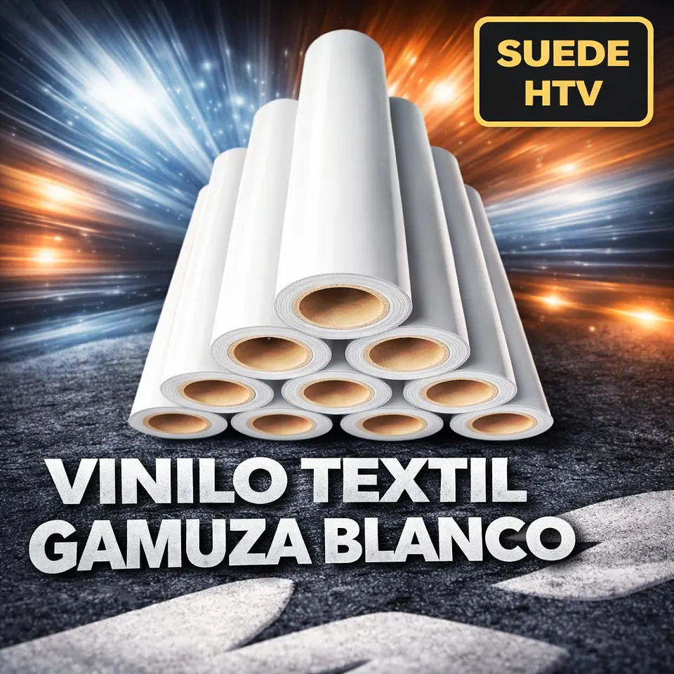 Vinilo Textil Gamuza (Flock) 100cm x 55cm Blanco 3