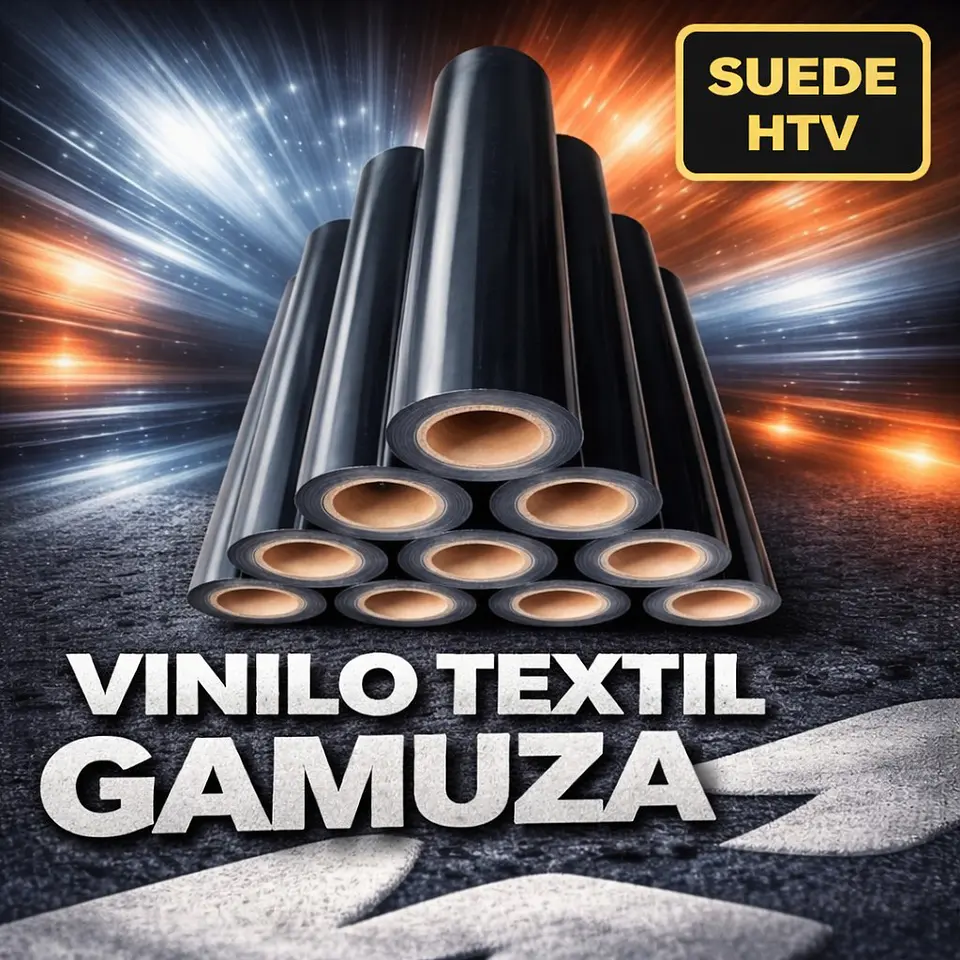 Vinilo Textil Gamuza (Flock) 100cm x 55cm Negro 4