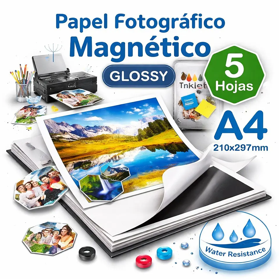 Papel Fotográfico Magnético Glossy A4 5H 4