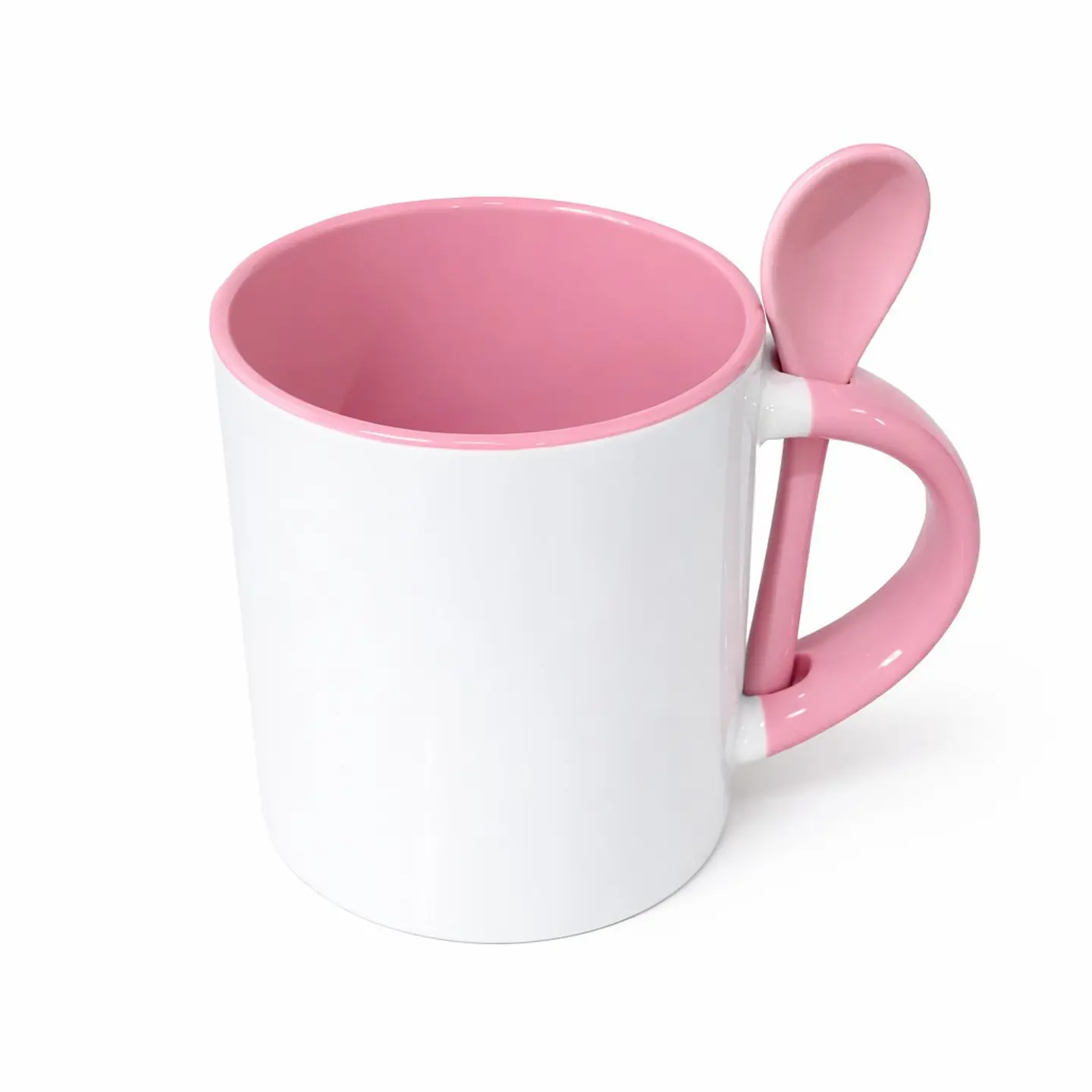 Caja de 36 Tazas de Cerámica con Cuchara de Té 11oz de Sublimacion Amarilla 3