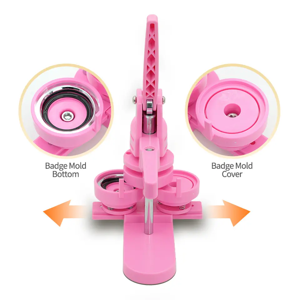 Maquina de Chapitas 37mm PVC Rosada 3