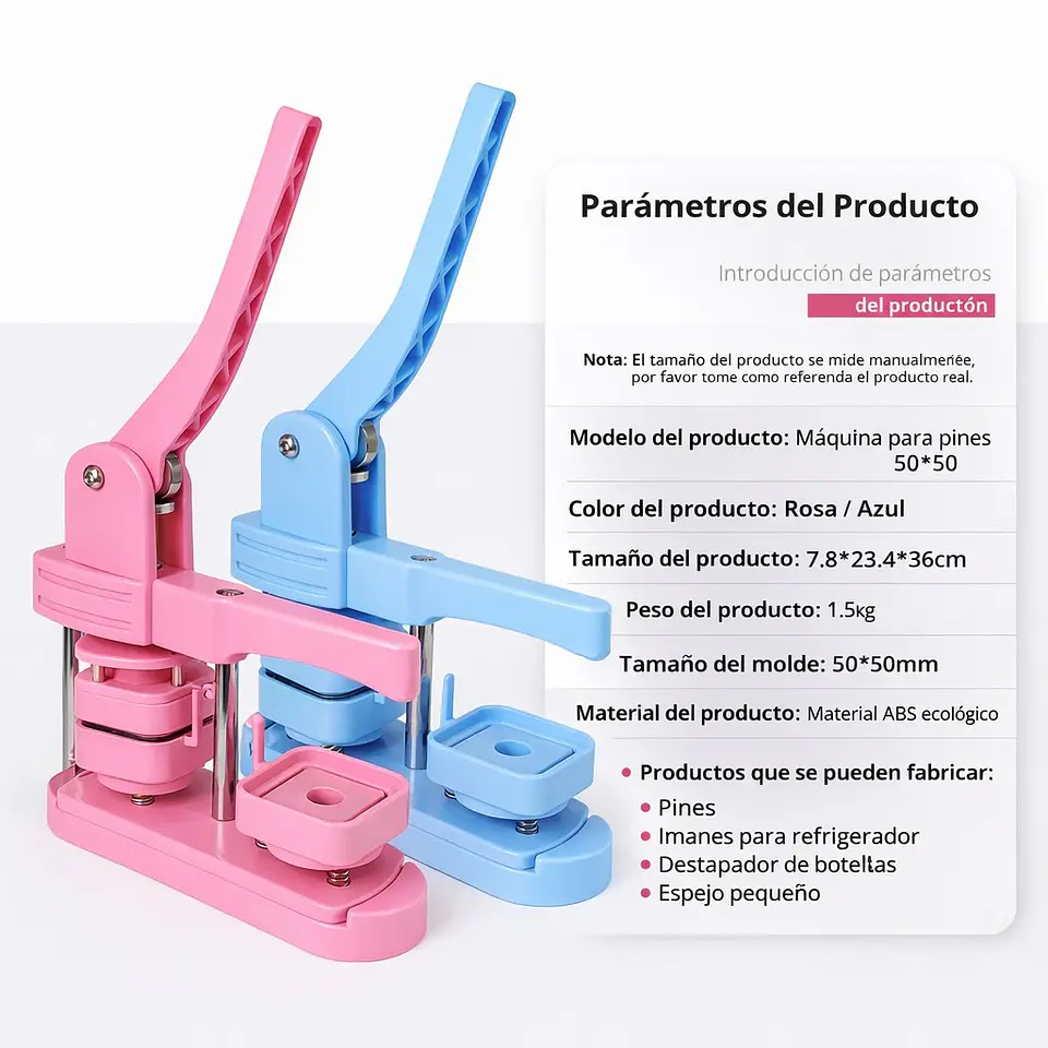 Maquina de Imanes PVC AZUL Matriz Cuadrada 5x5cm 7